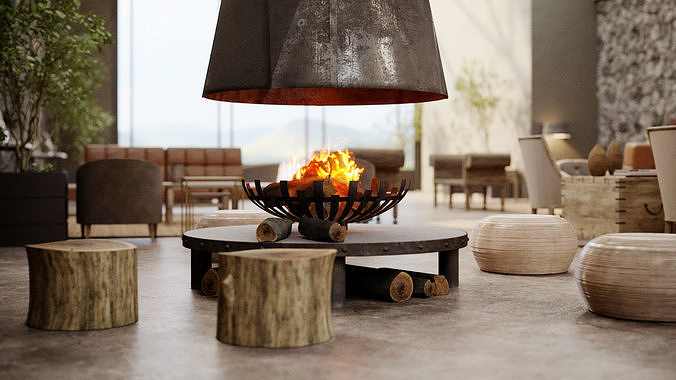 Corona - C4D files - Safari Lodge Interior 3D model 4