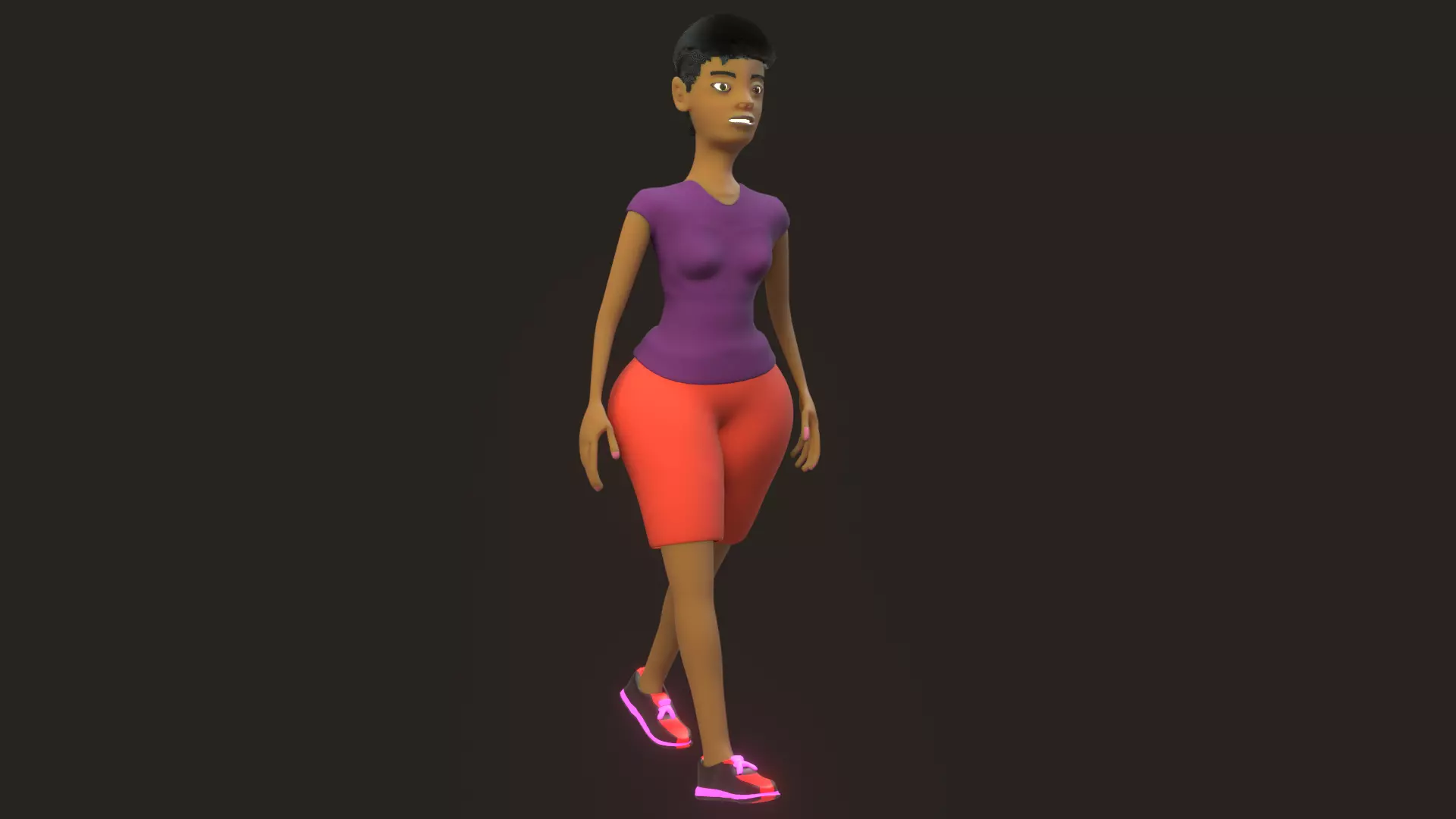 Female charactor Free low-poly 3D model