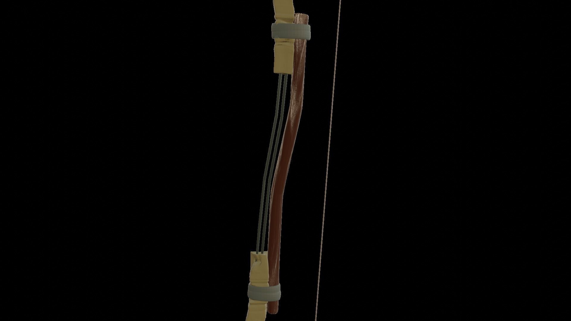 barbarian bow bone 3D model_4