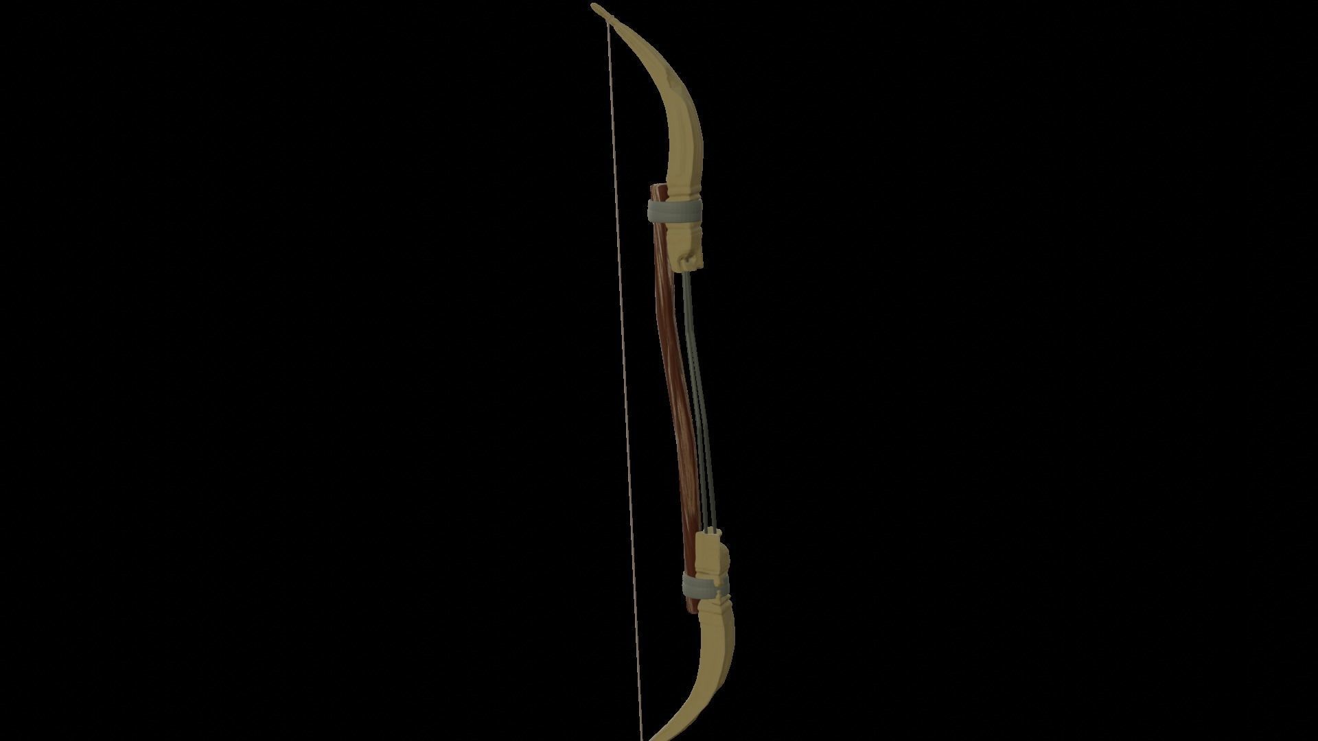 barbarian bow bone 3D model_3