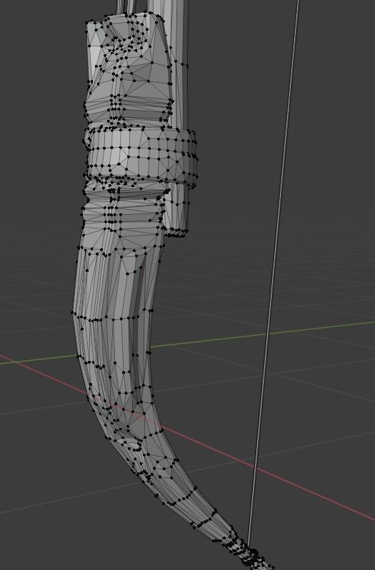 barbarian bow bone 3D model_5