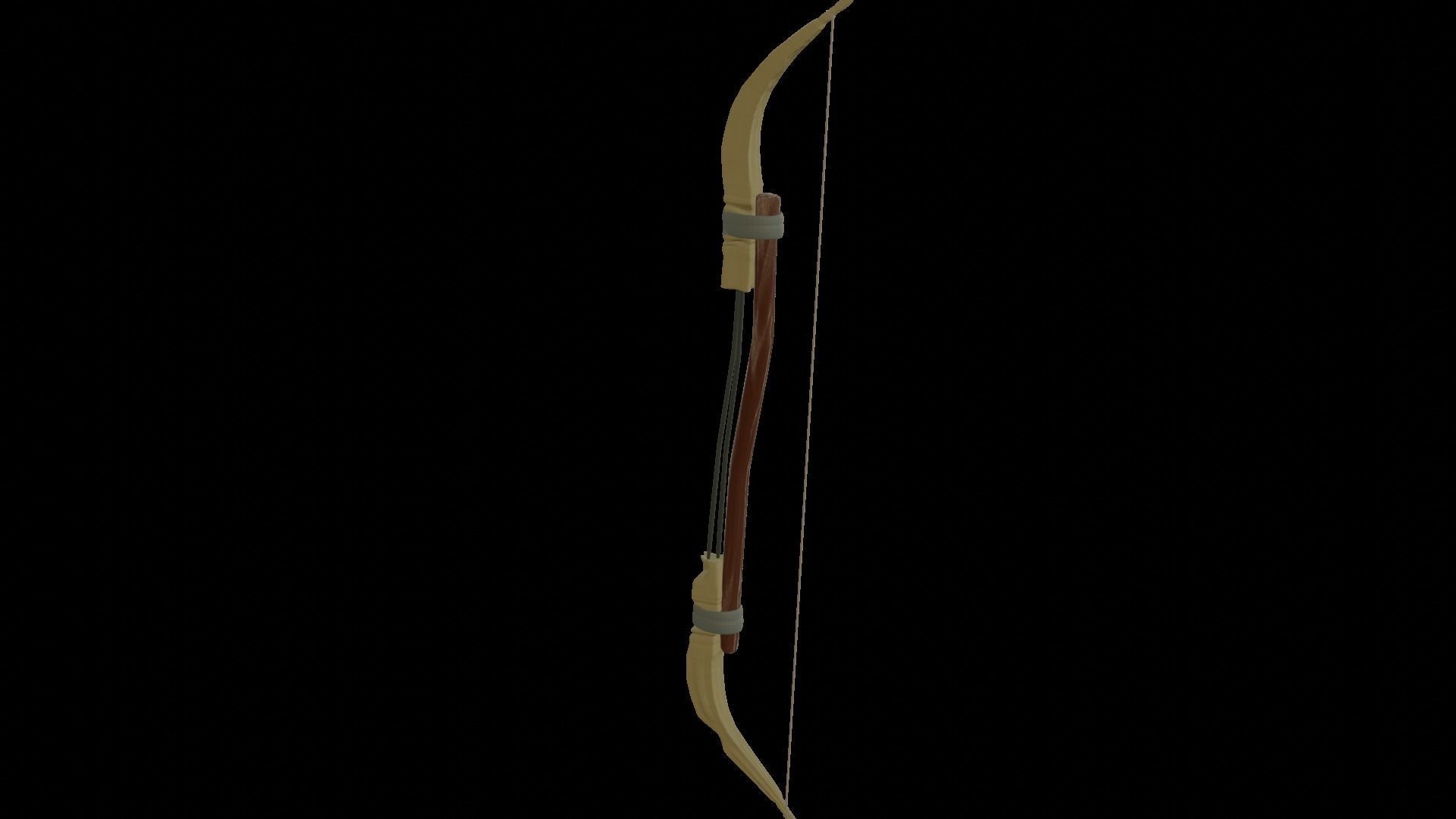 barbarian bow bone 3D model_1