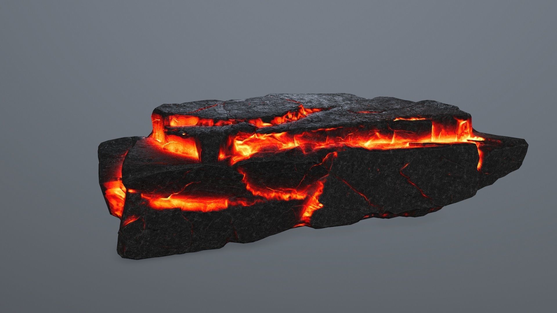 Lava Rock Set Low-poly 3D model_11