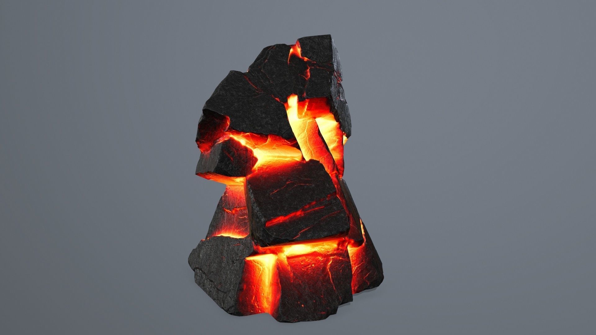 Lava Rock Set Low-poly 3D model_8
