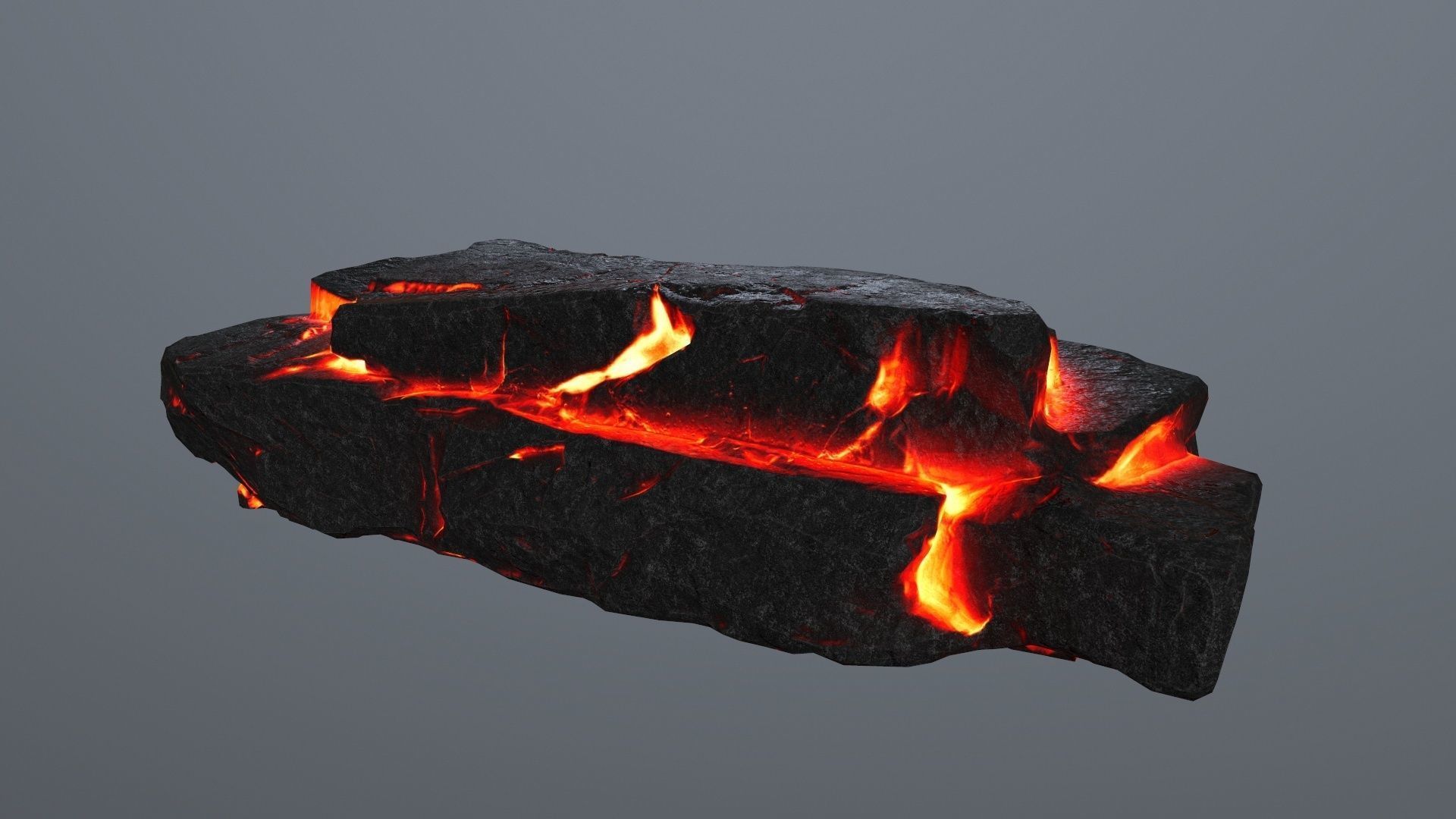 Lava Rock Set Low-poly 3D model_9