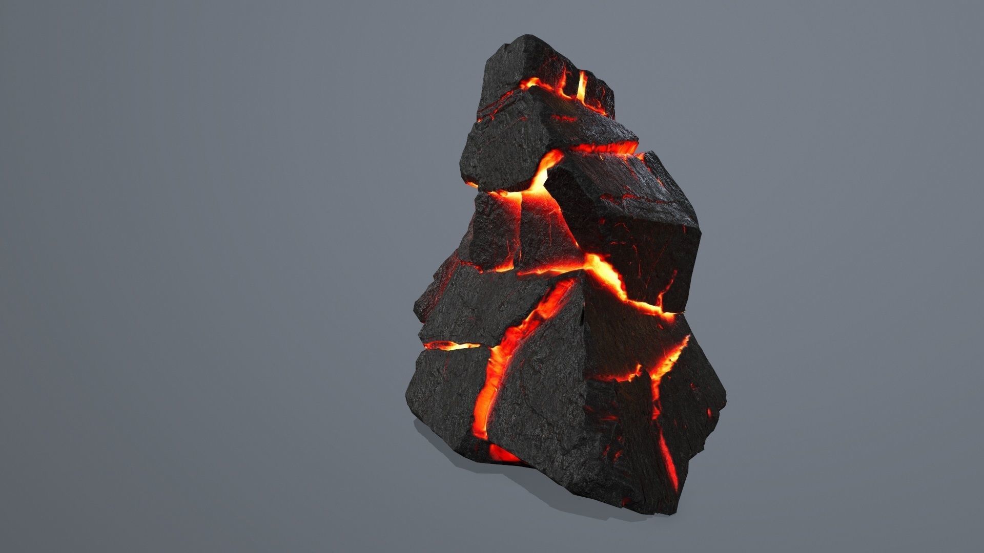 Lava Rock Set Low-poly 3D model_6