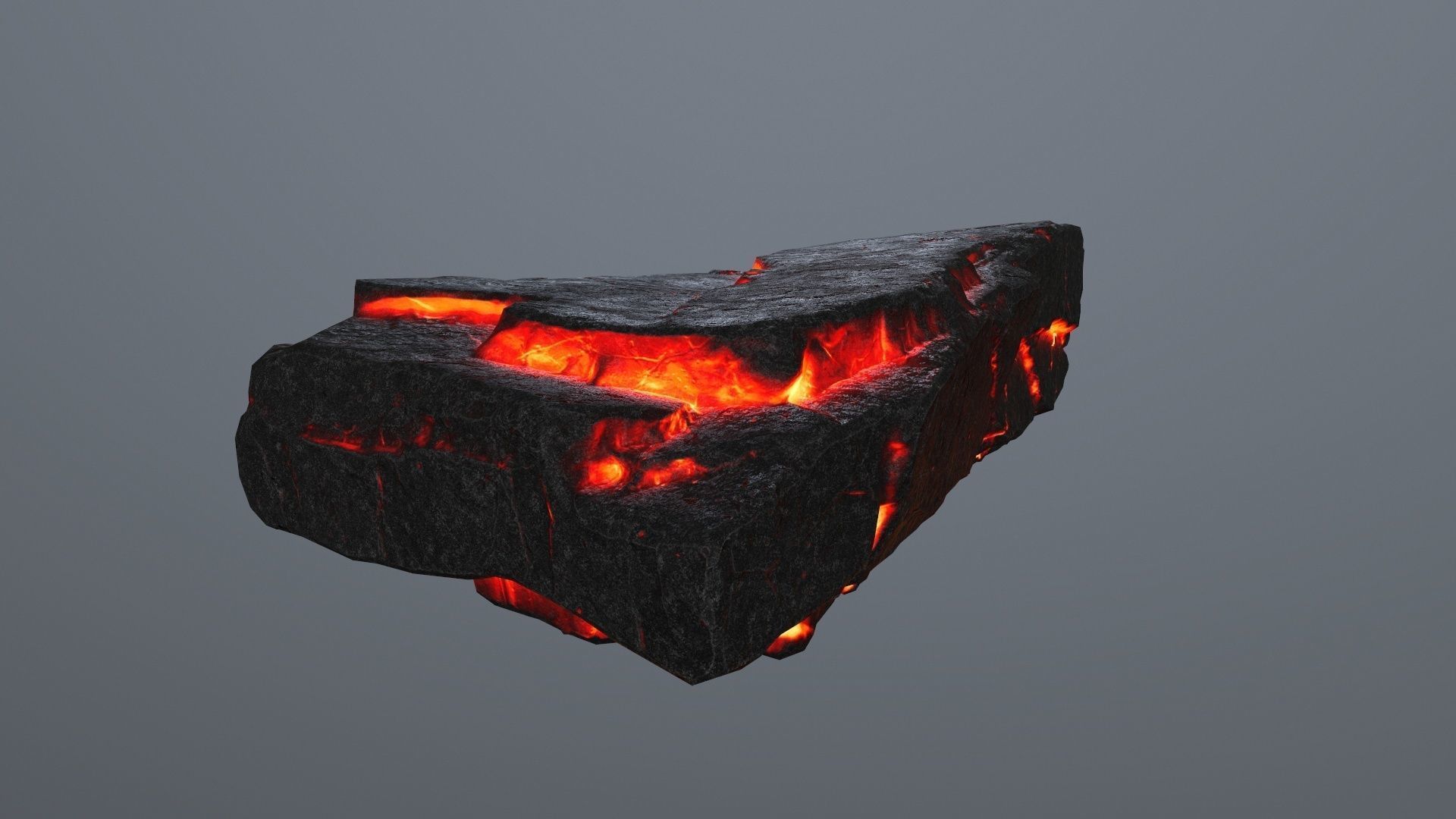 Lava Rock Set Low-poly 3D model_15