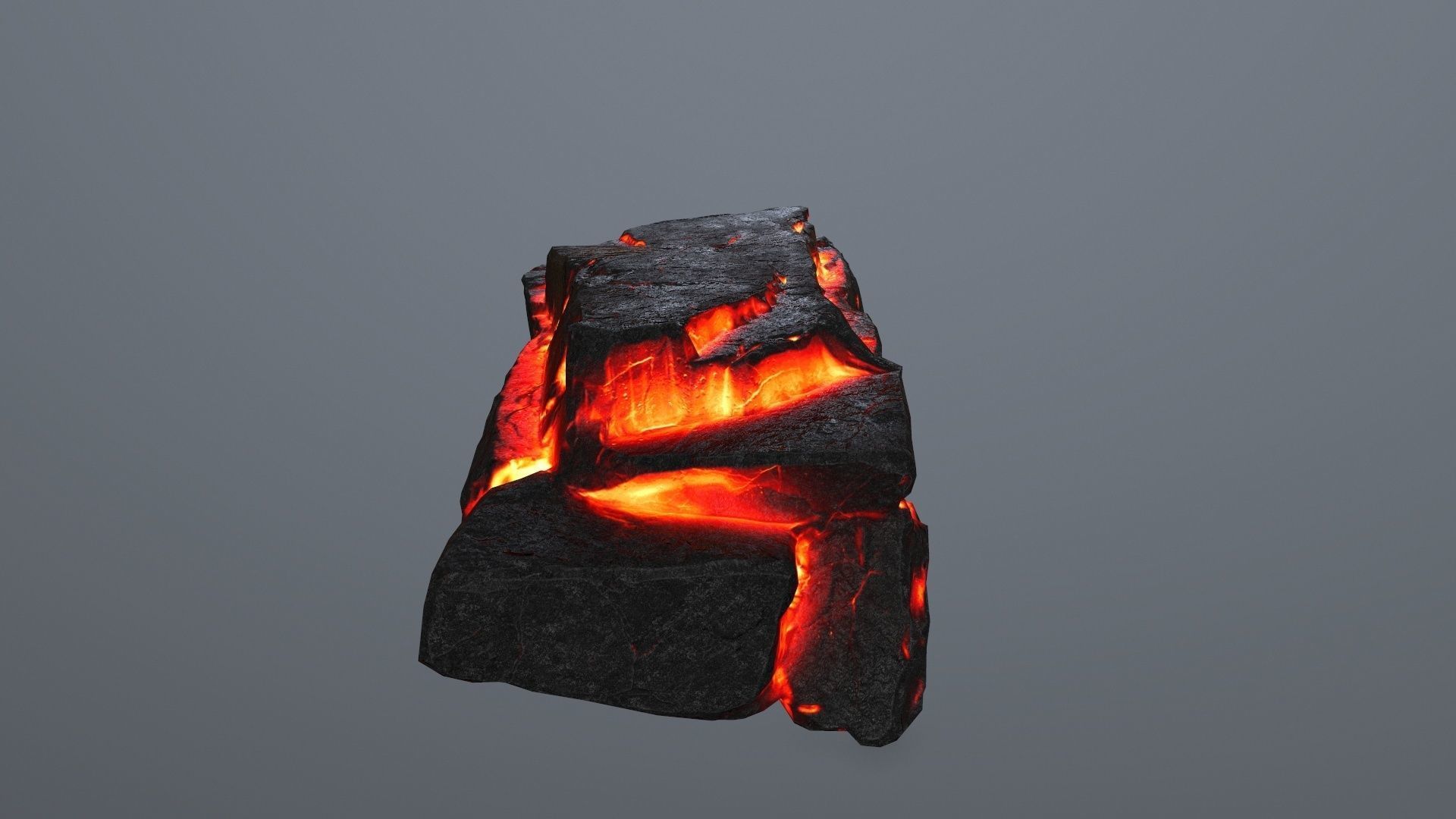 Lava Rock Set Low-poly 3D model_10
