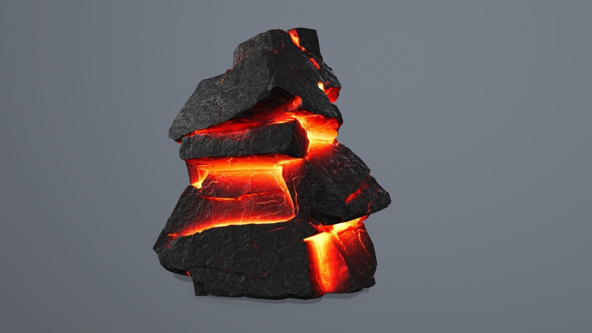 Lava Rock Set Low-poly 3D model_3
