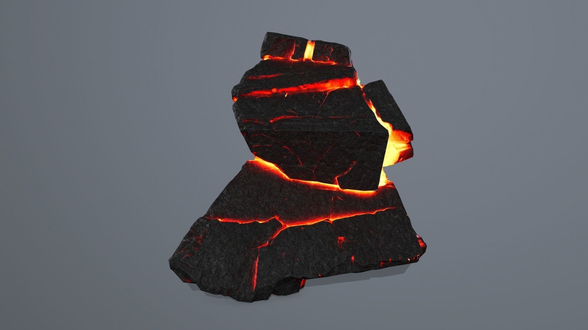 Lava Rock Set Low-poly 3D model_5