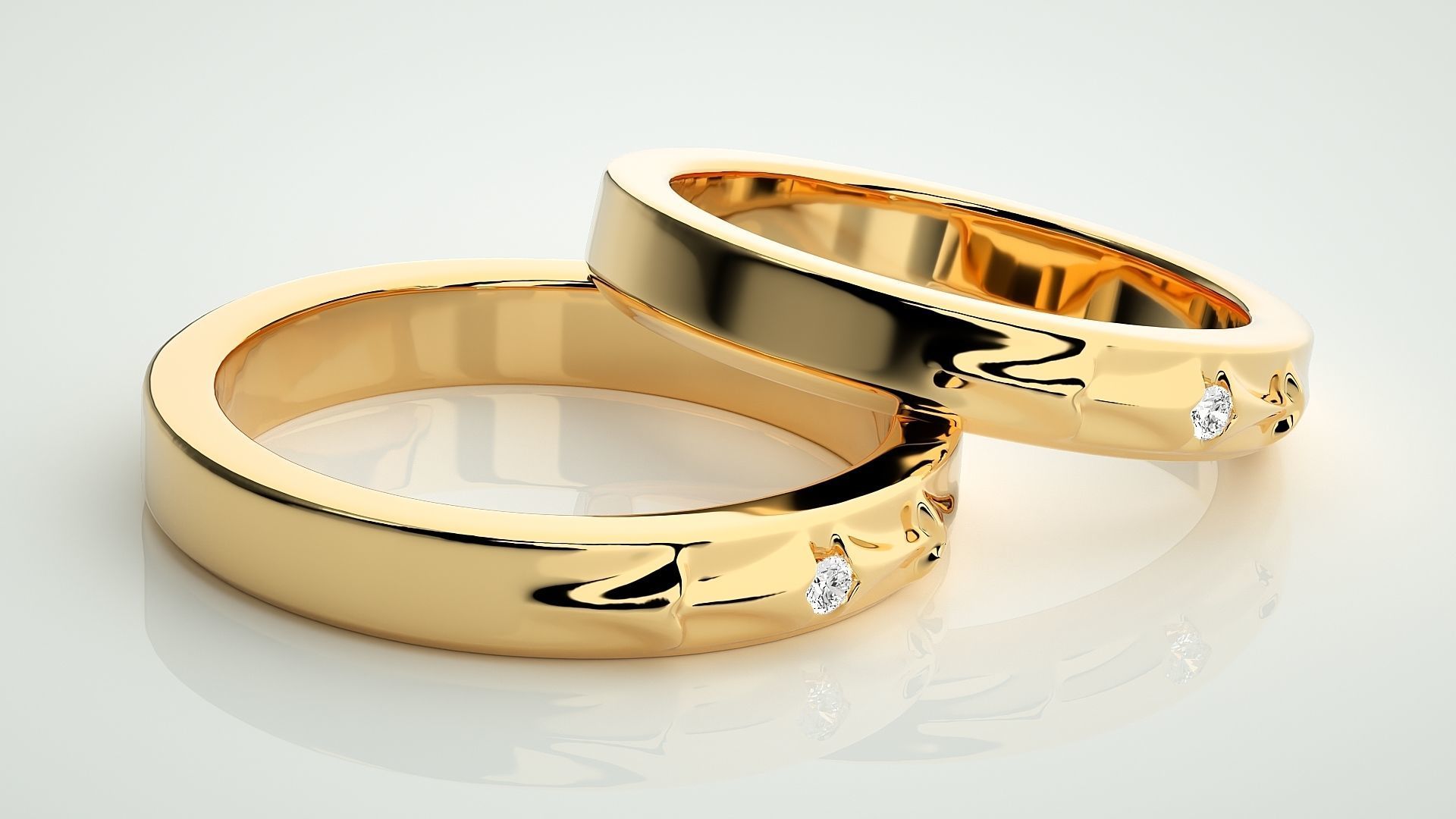 Arrow of Love Couple Band Ring 3dm stl render detail 3D print model_10