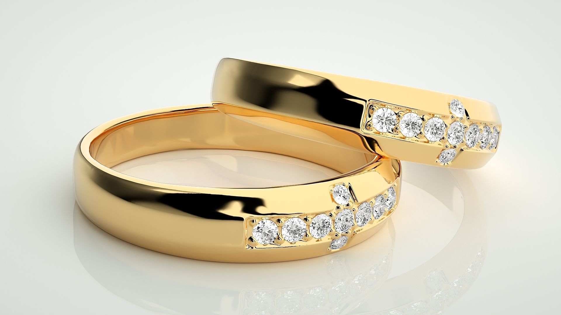 Cross Couple Band Ring 3dm stl render detail 3D print model_9