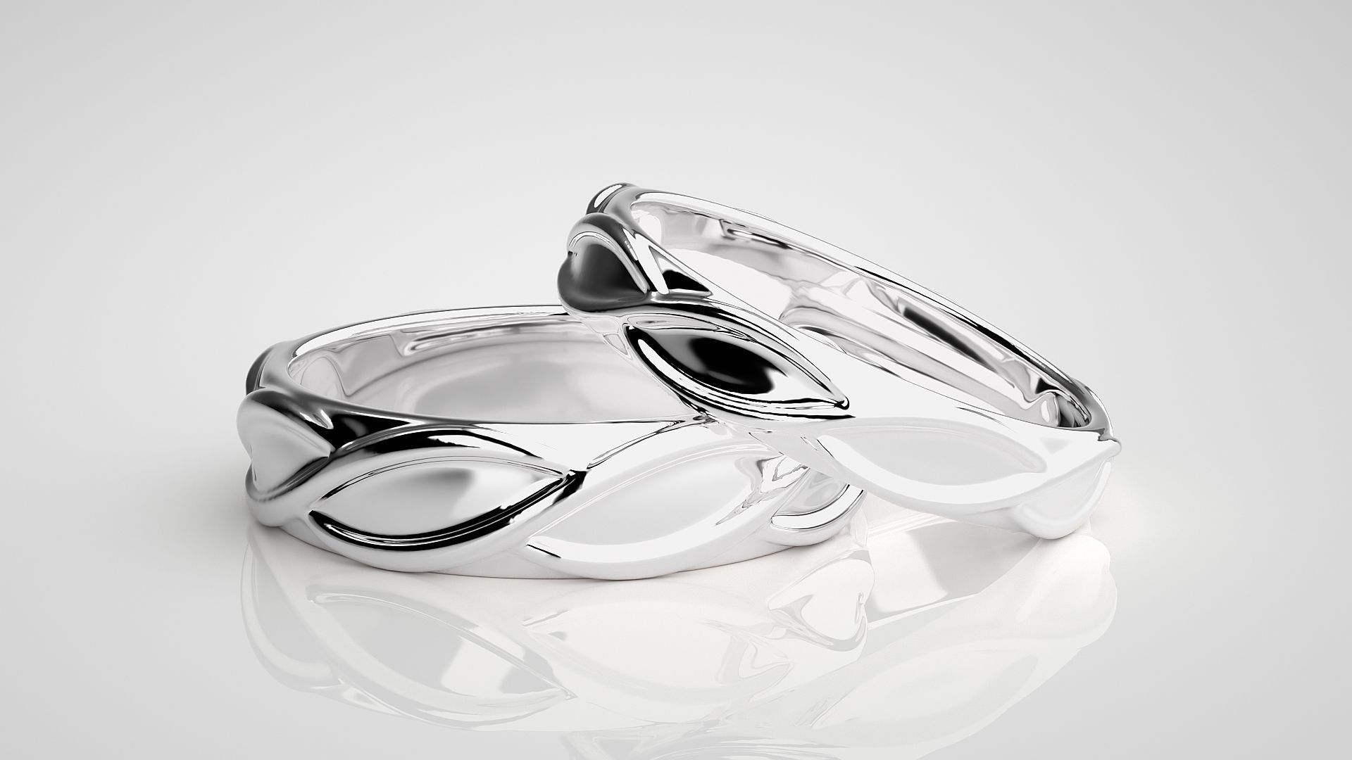 Infinity Wave Rope Couple Band Ring 3dm stl render detail 3D print model_5
