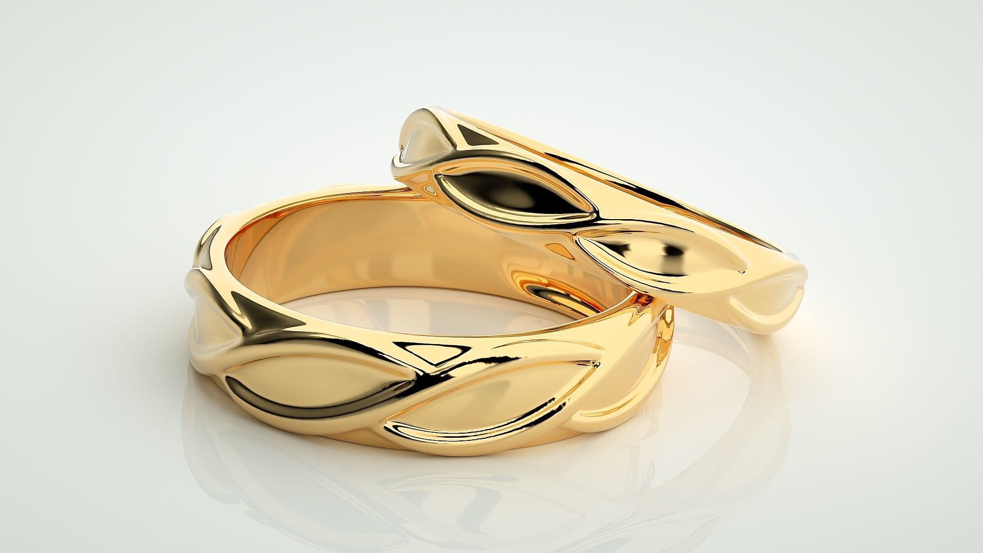 Infinity Wave Rope Couple Band Ring 3dm stl render detail 3D print model_10