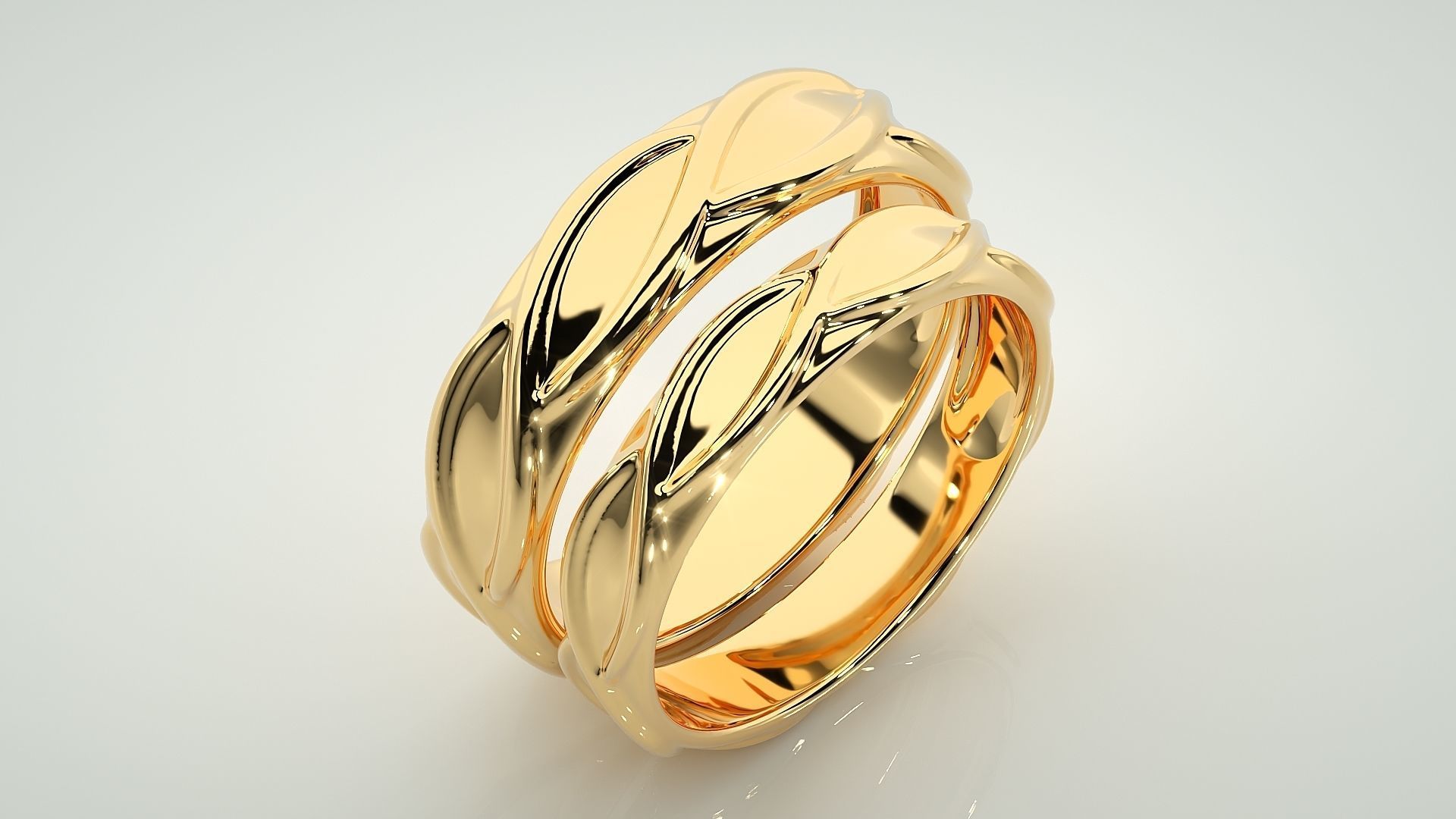 Infinity Wave Rope Couple Band Ring 3dm stl render detail 3D print model_12