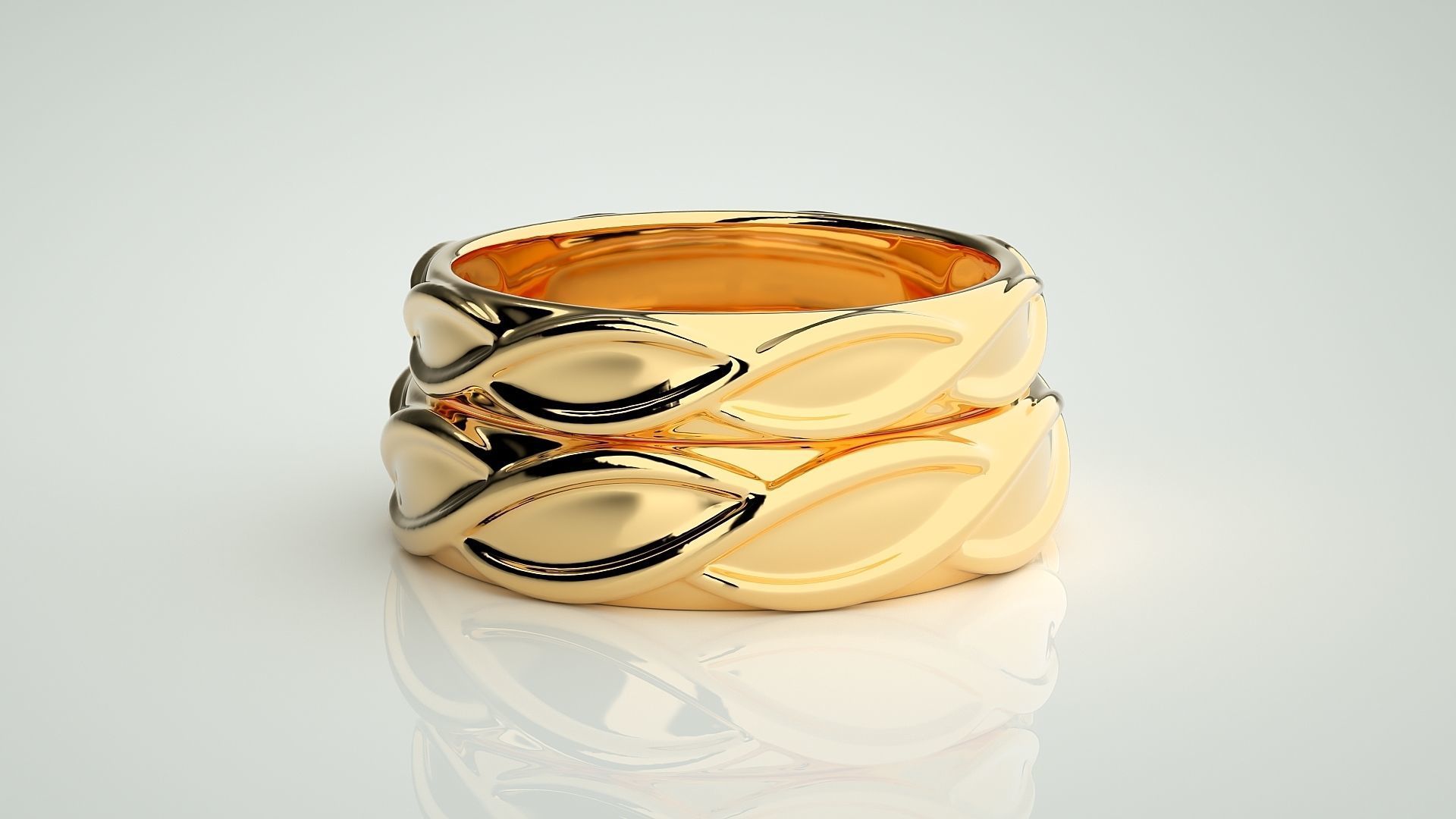 Infinity Wave Rope Couple Band Ring 3dm stl render detail 3D print model_11