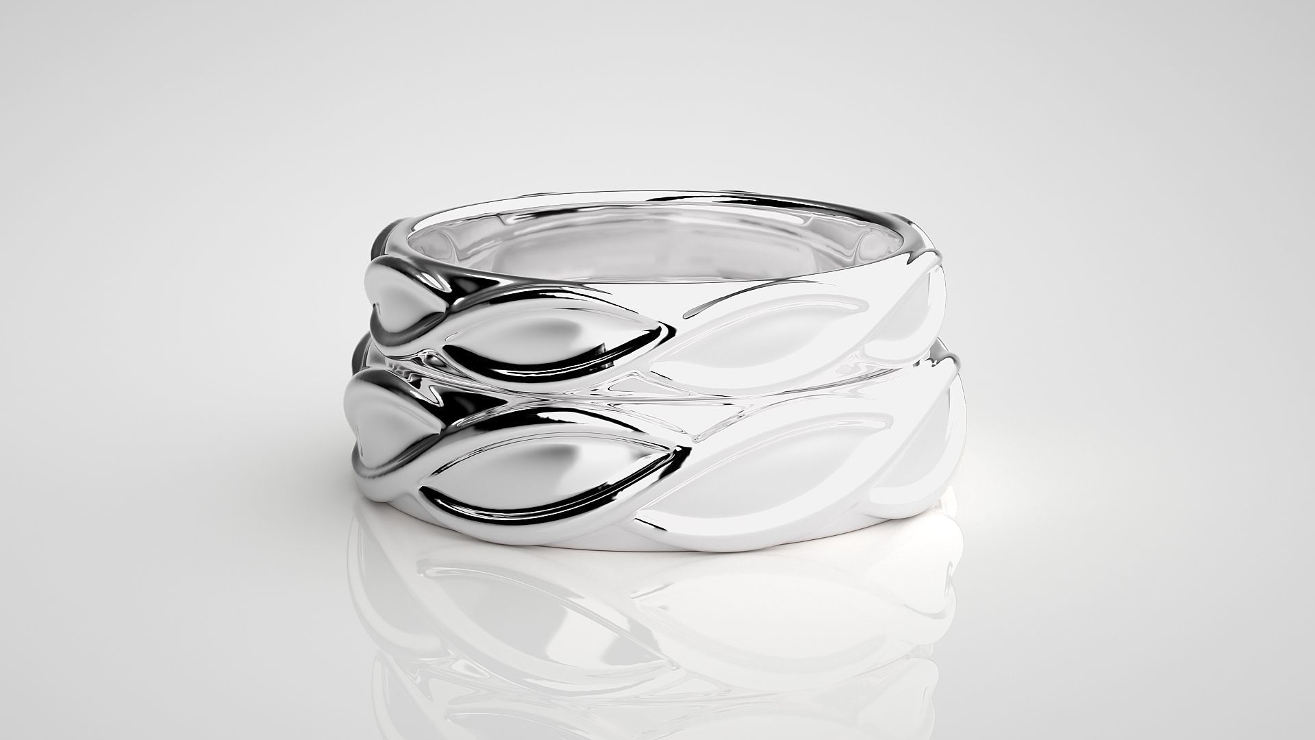 Infinity Wave Rope Couple Band Ring 3dm stl render detail 3D print model_7