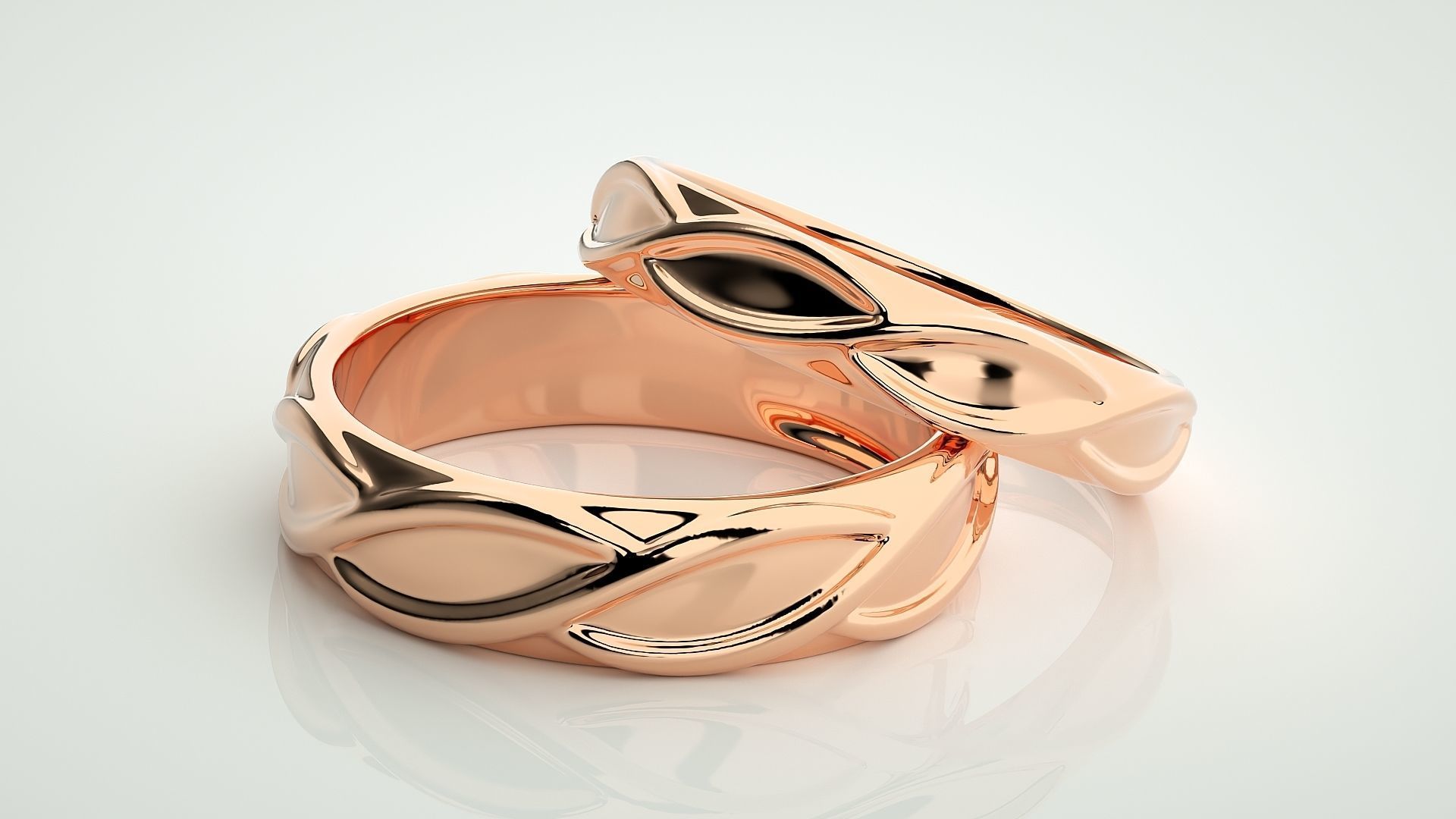 Infinity Wave Rope Couple Band Ring 3dm stl render detail 3D print model_1