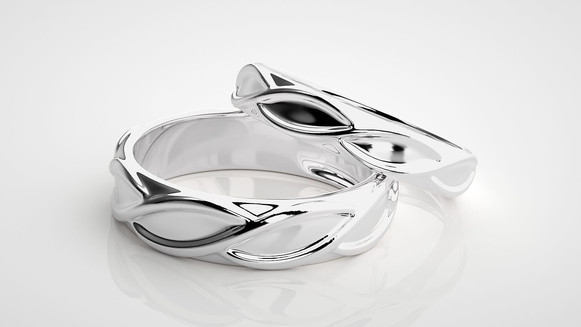 Infinity Wave Rope Couple Band Ring 3dm stl render detail 3D print model_6