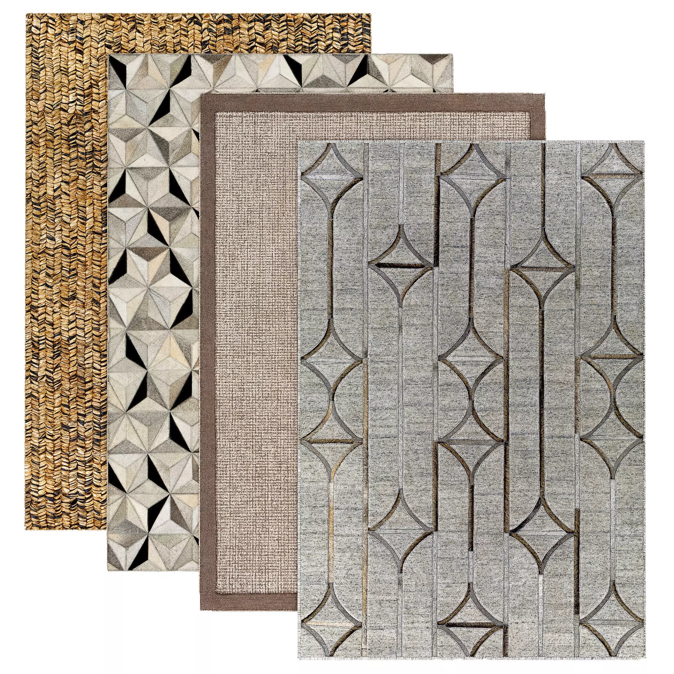 Carpet four different rugs 3D model