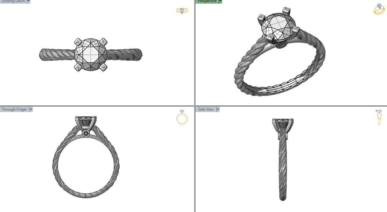 solitiare engagement ring 3D print model_9