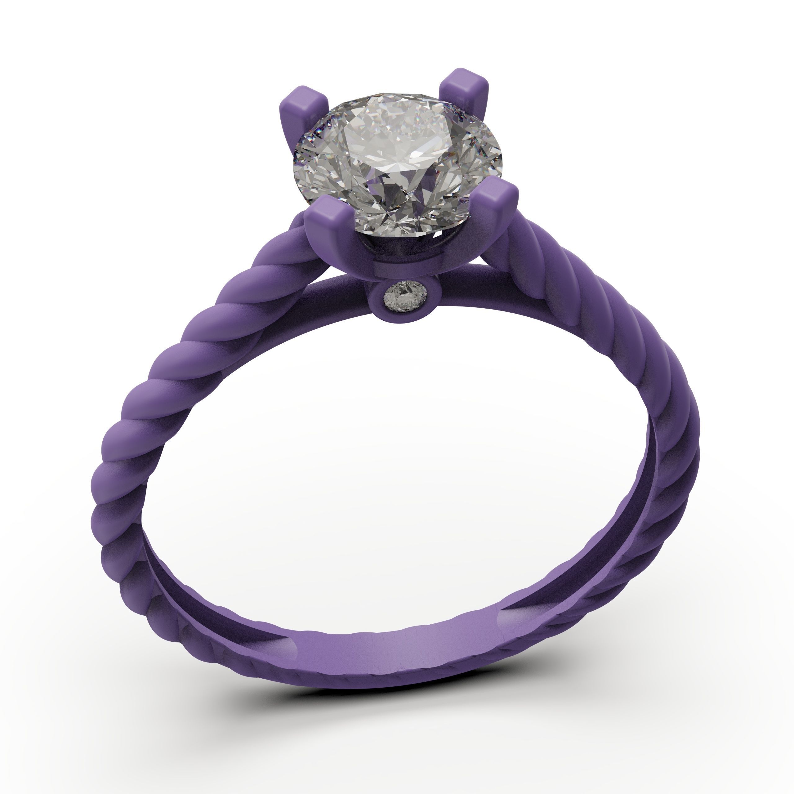 solitiare engagement ring 3D print model_6
