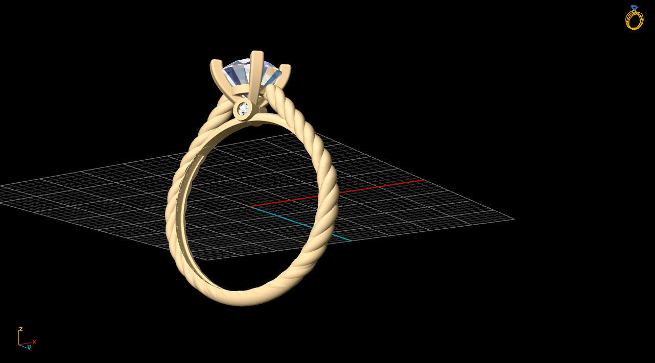 solitiare engagement ring 3D print model_10
