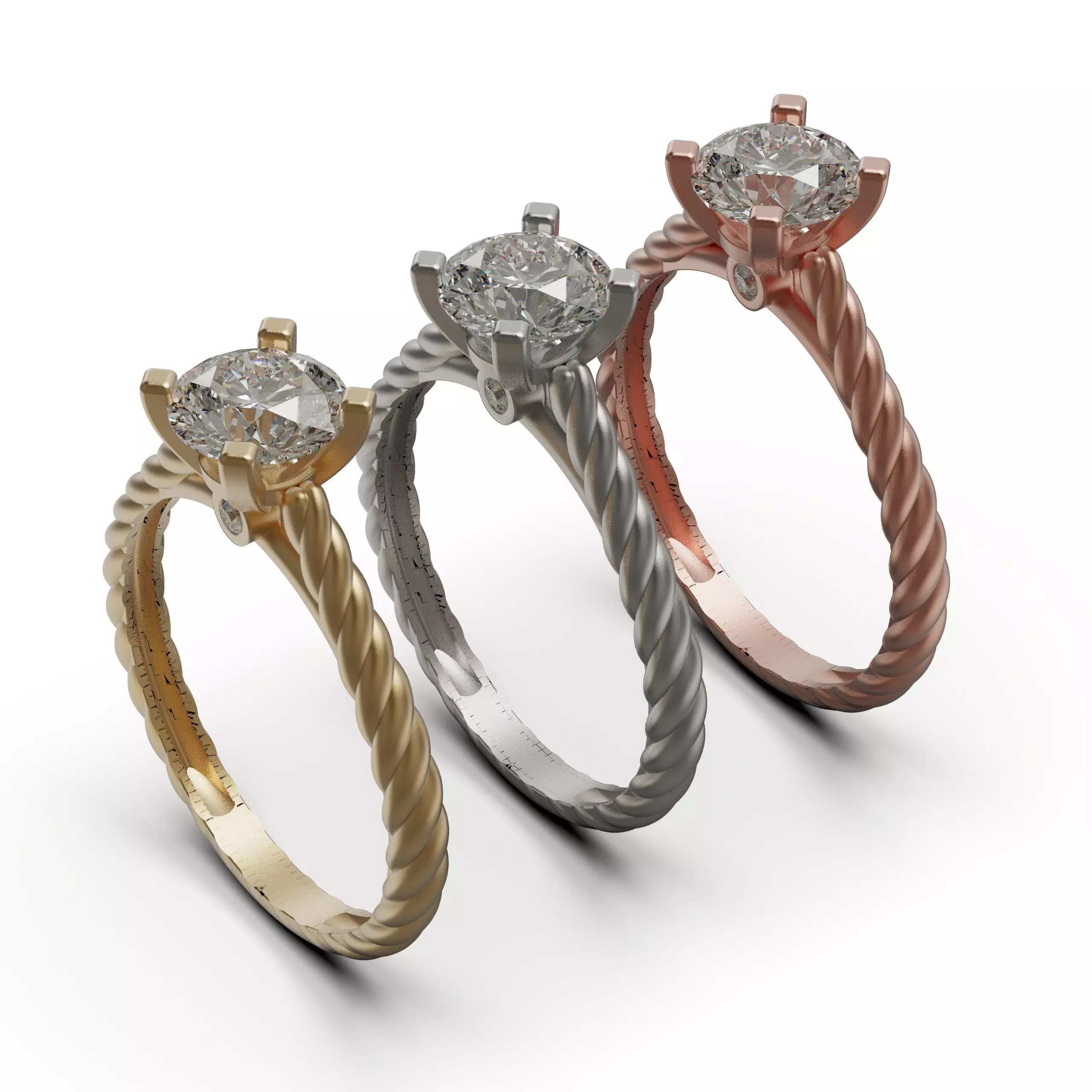 solitiare engagement ring 3D print model_0