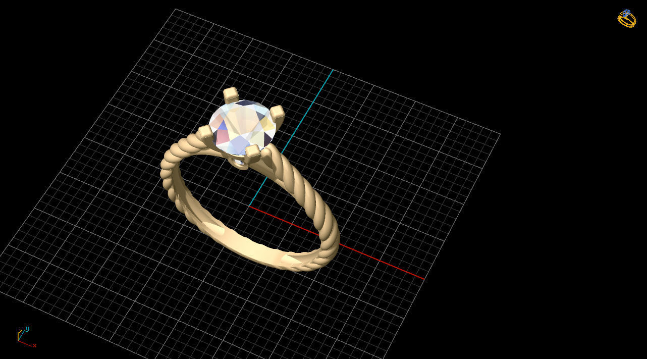 solitiare engagement ring 3D print model_11