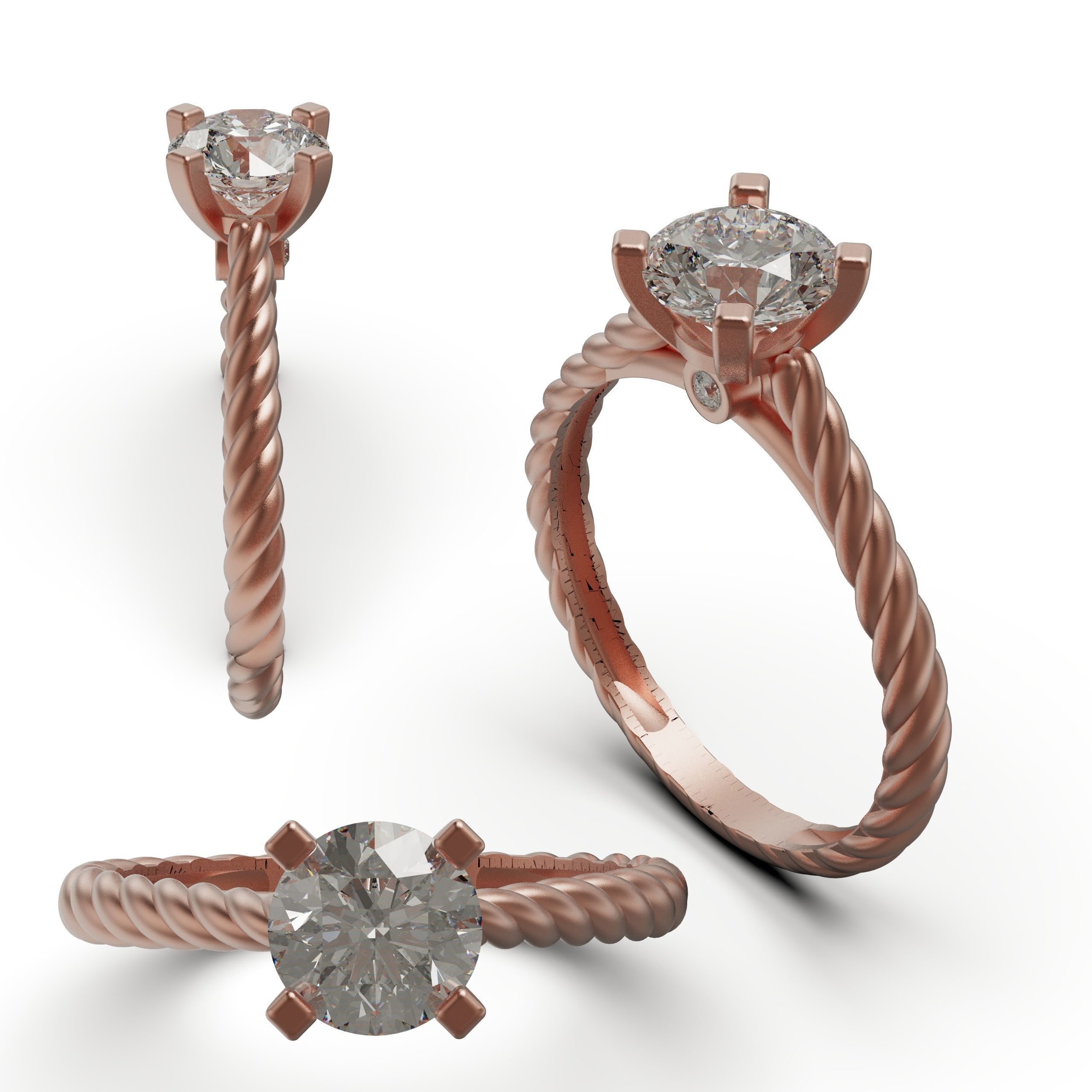 solitiare engagement ring 3D print model_4