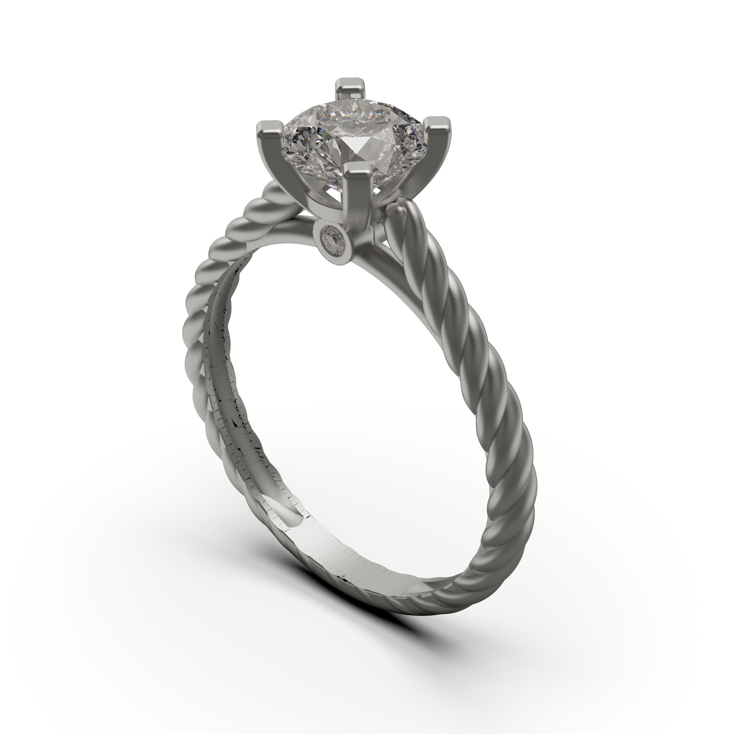 solitiare engagement ring 3D print model_5