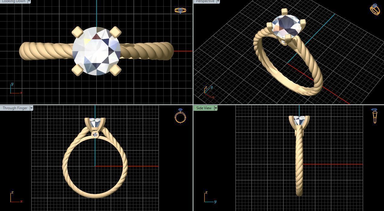 solitiare engagement ring 3D print model_7