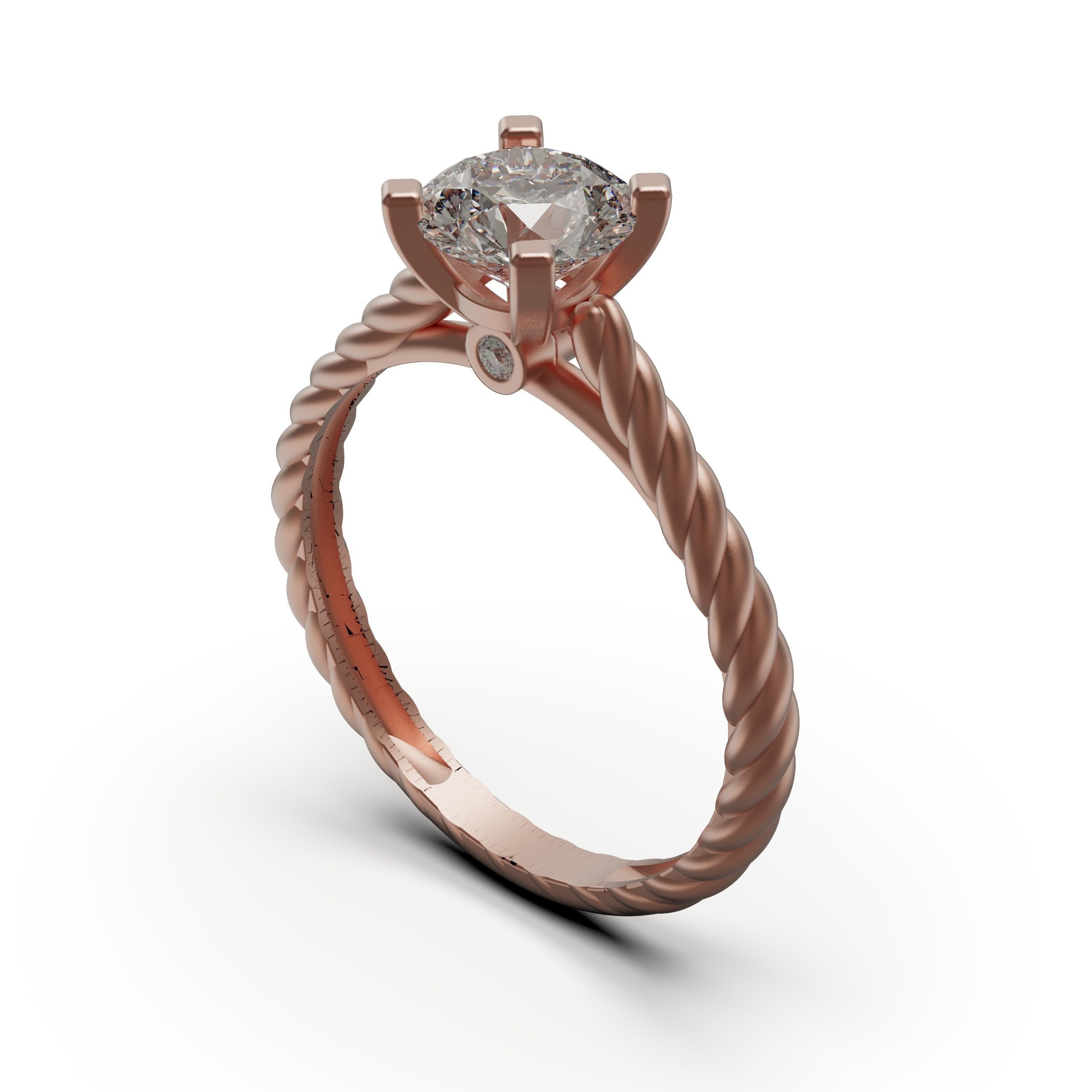 solitiare engagement ring 3D print model_3