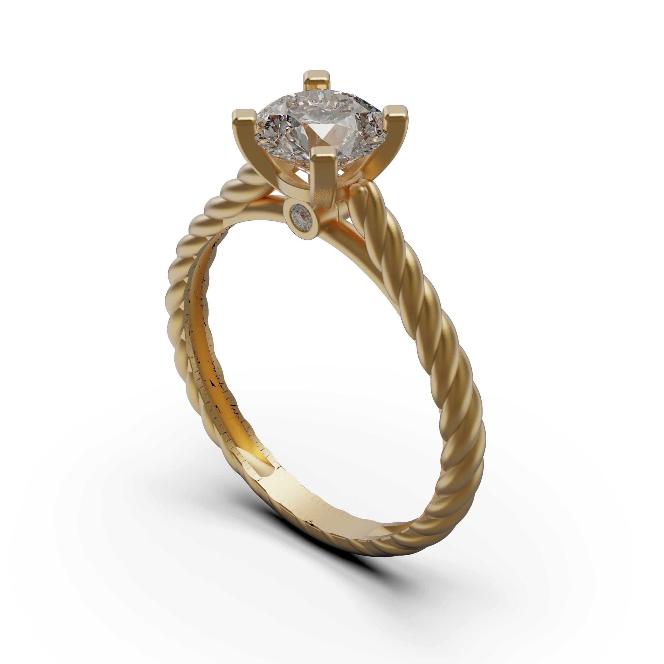 solitiare engagement ring 3D print model_1