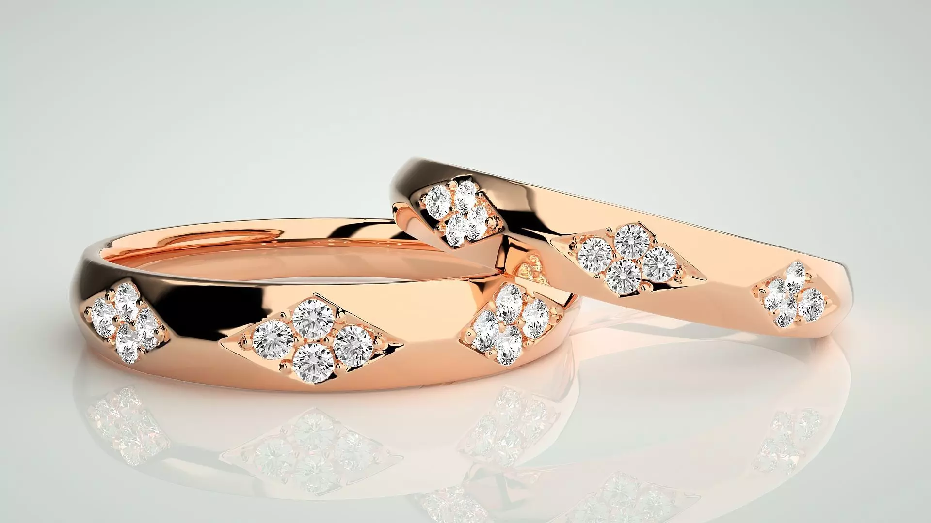 Couple Band Ring 3dm stl render detail 3D print model