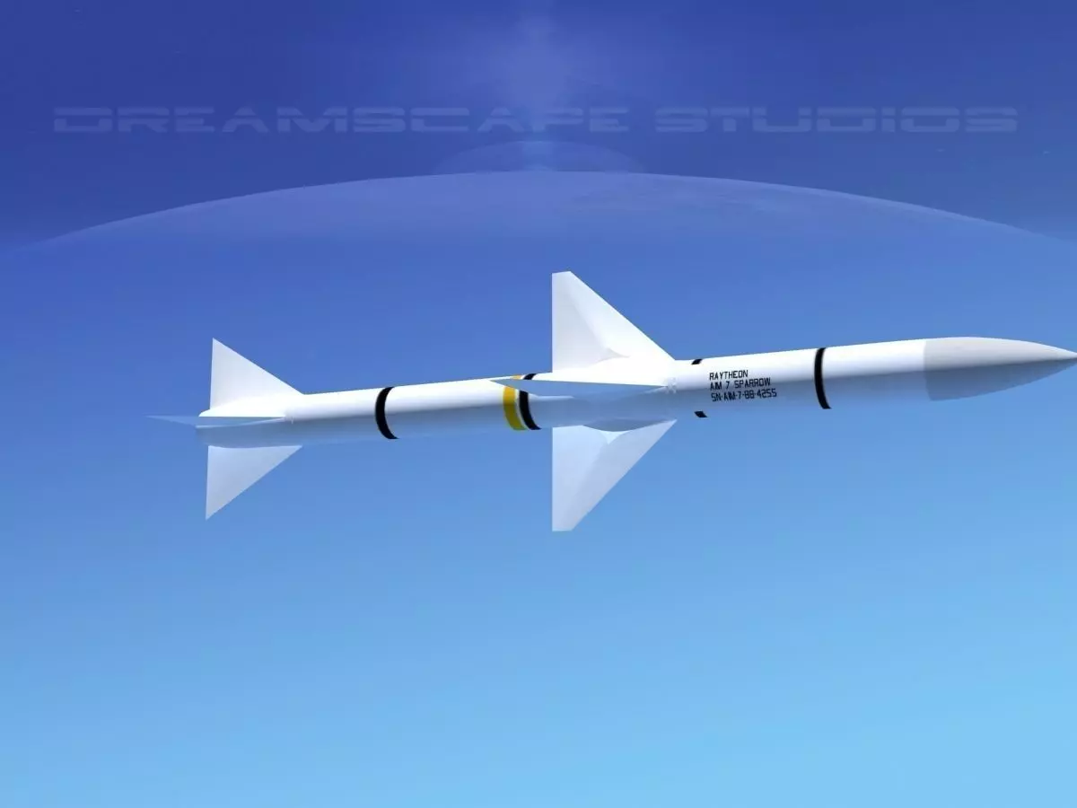 AIM-7 Sparrow Air to Air Missile Low-poly 3D model