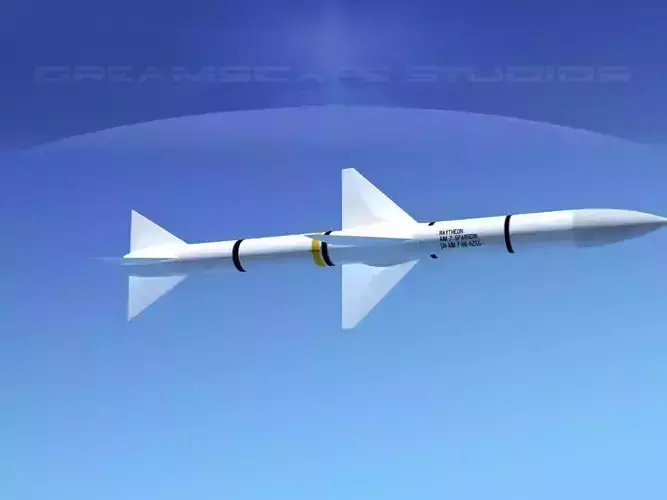 AIM-7 Sparrow Air to Air Missile Low-poly 3D model