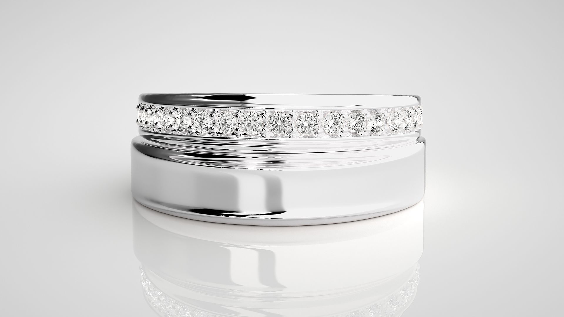 Couple Band Ring 3dm stl render detail 3D print model_6