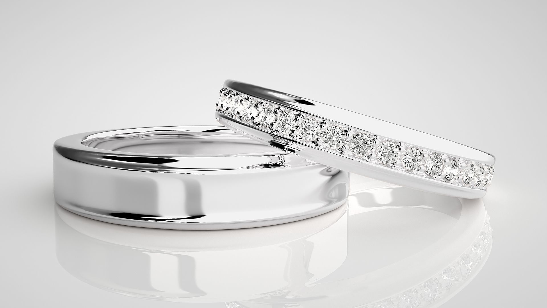 Couple Band Ring 3dm stl render detail 3D print model_4