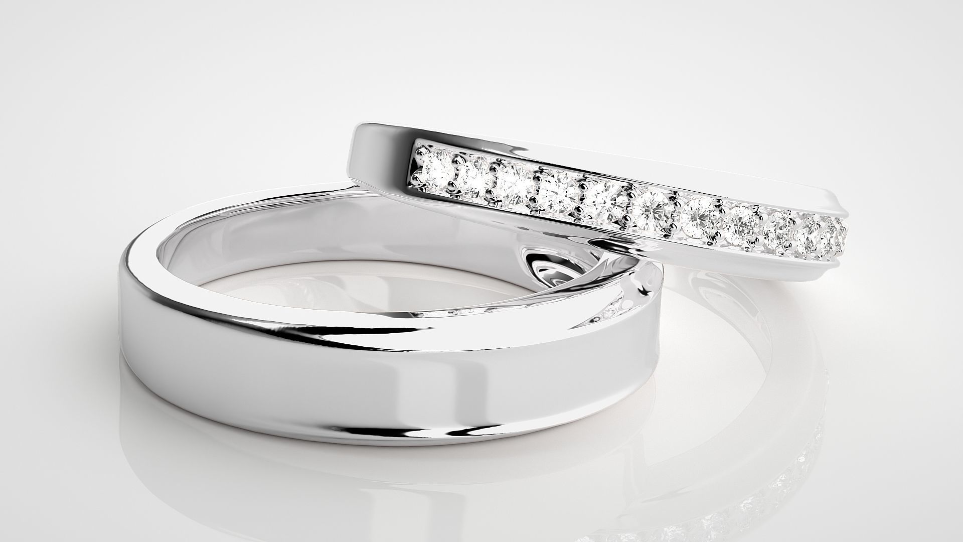 Couple Band Ring 3dm stl render detail 3D print model_5