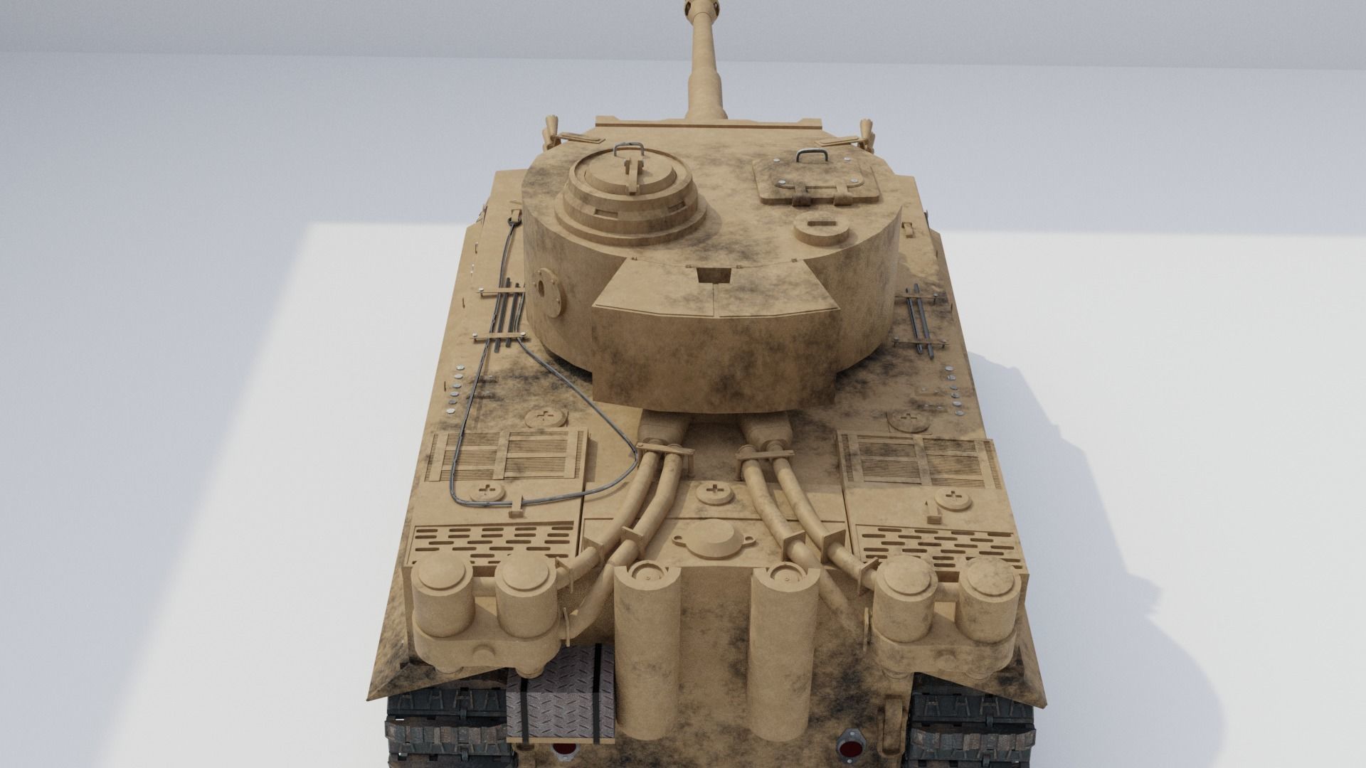 Tiger 131 Low-poly 3D model_2