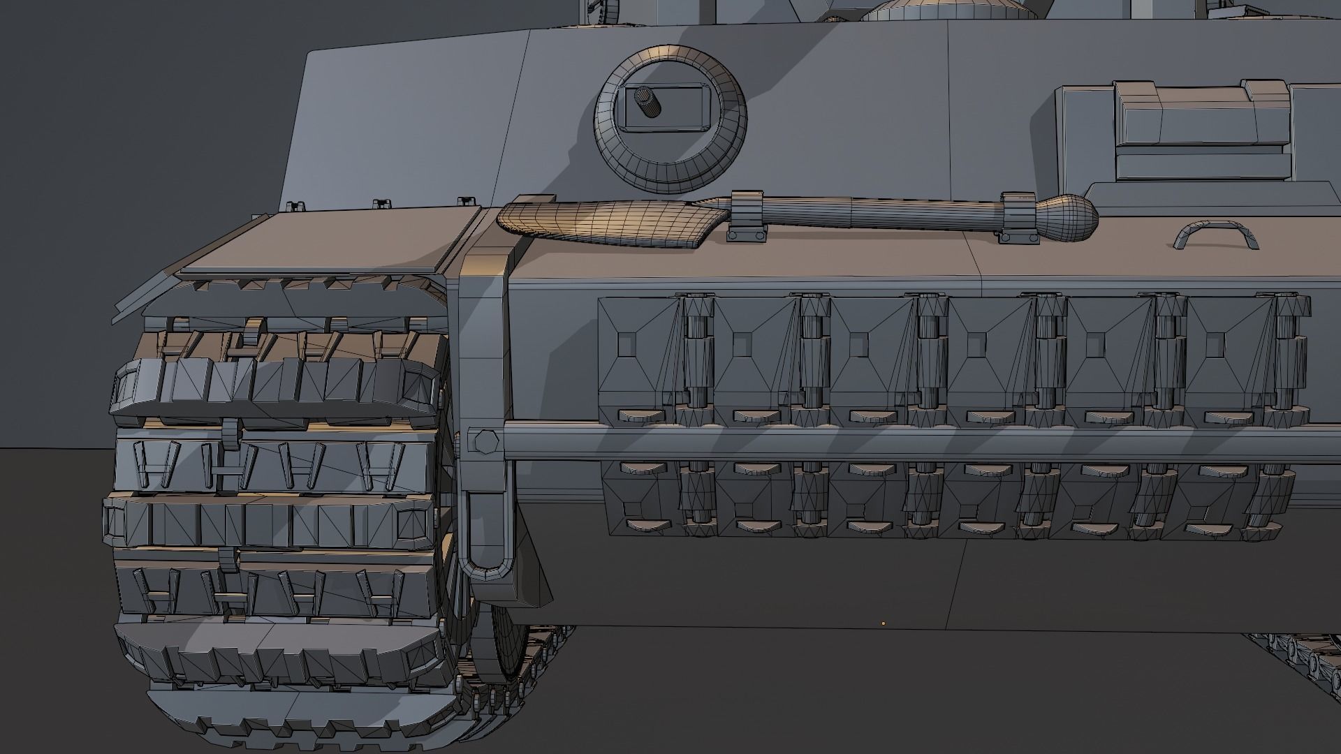 Tiger 131 Low-poly 3D model_10