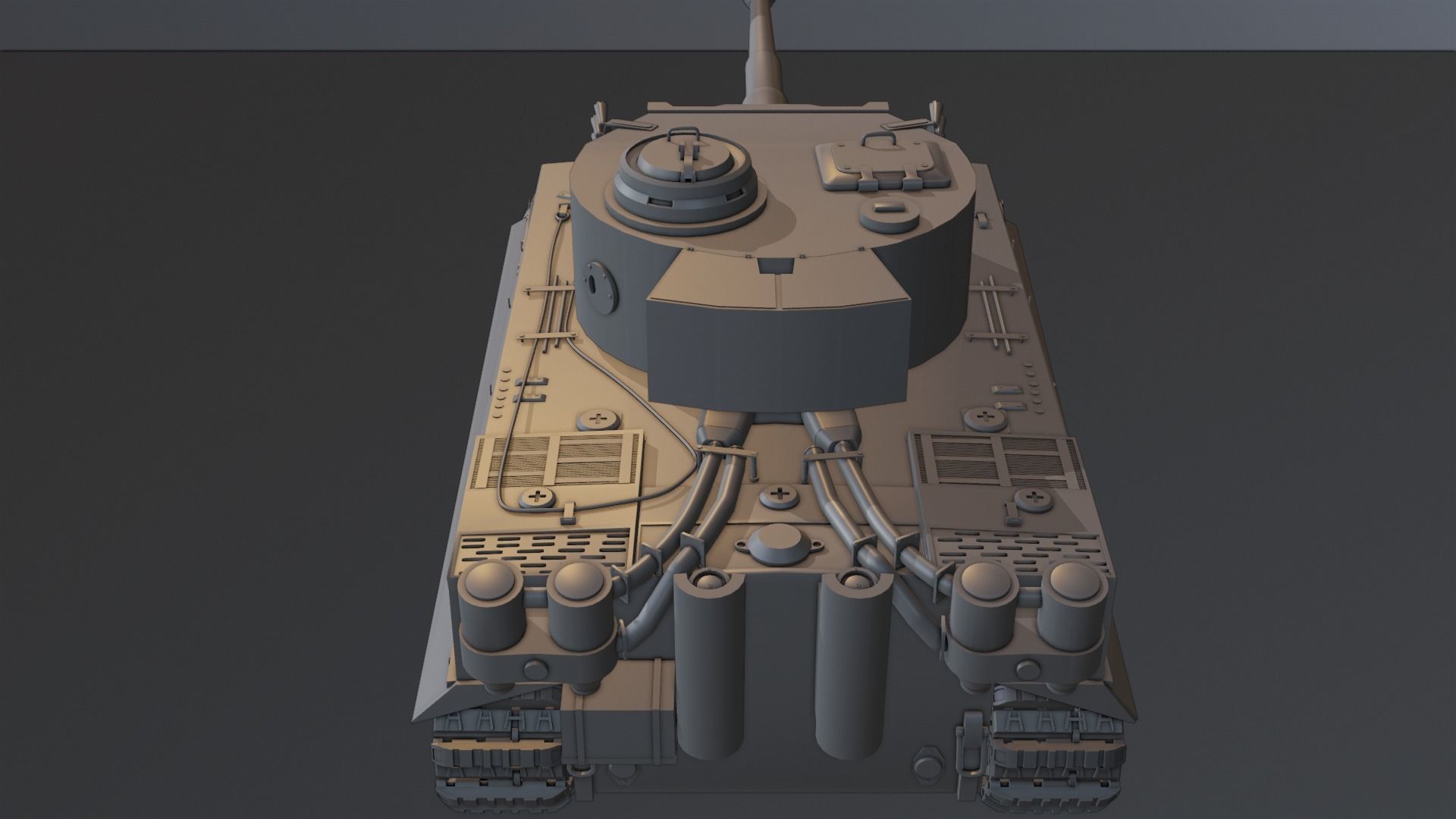 Tiger 131 Low-poly 3D model_7