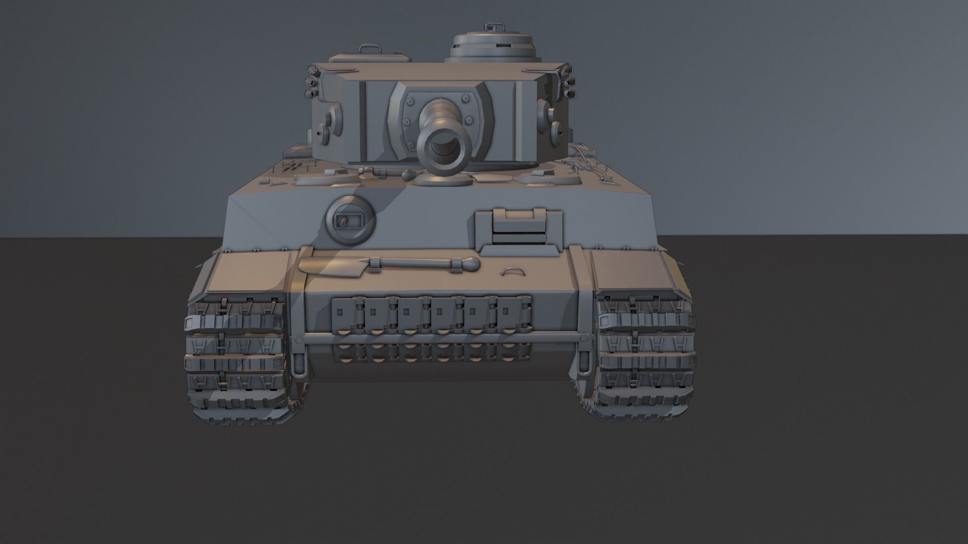 Tiger 131 Low-poly 3D model_6