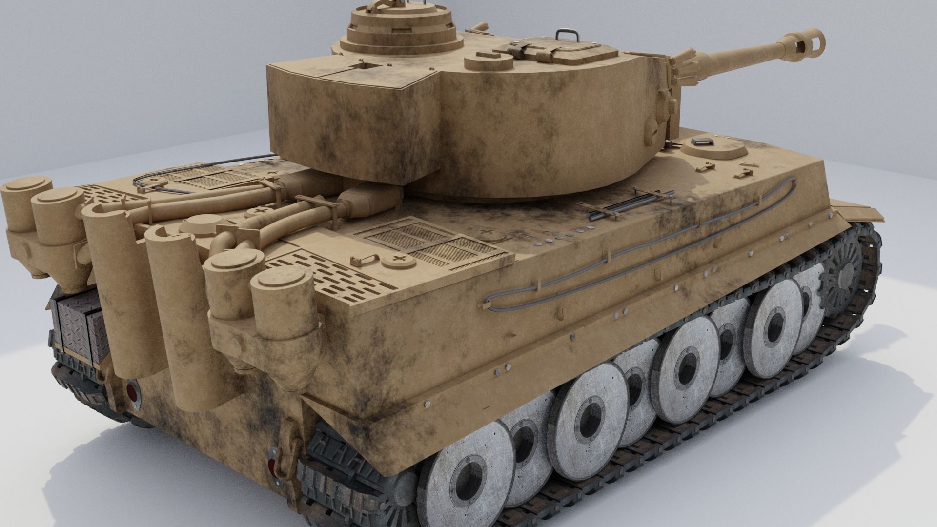 Tiger 131 Low-poly 3D model_3