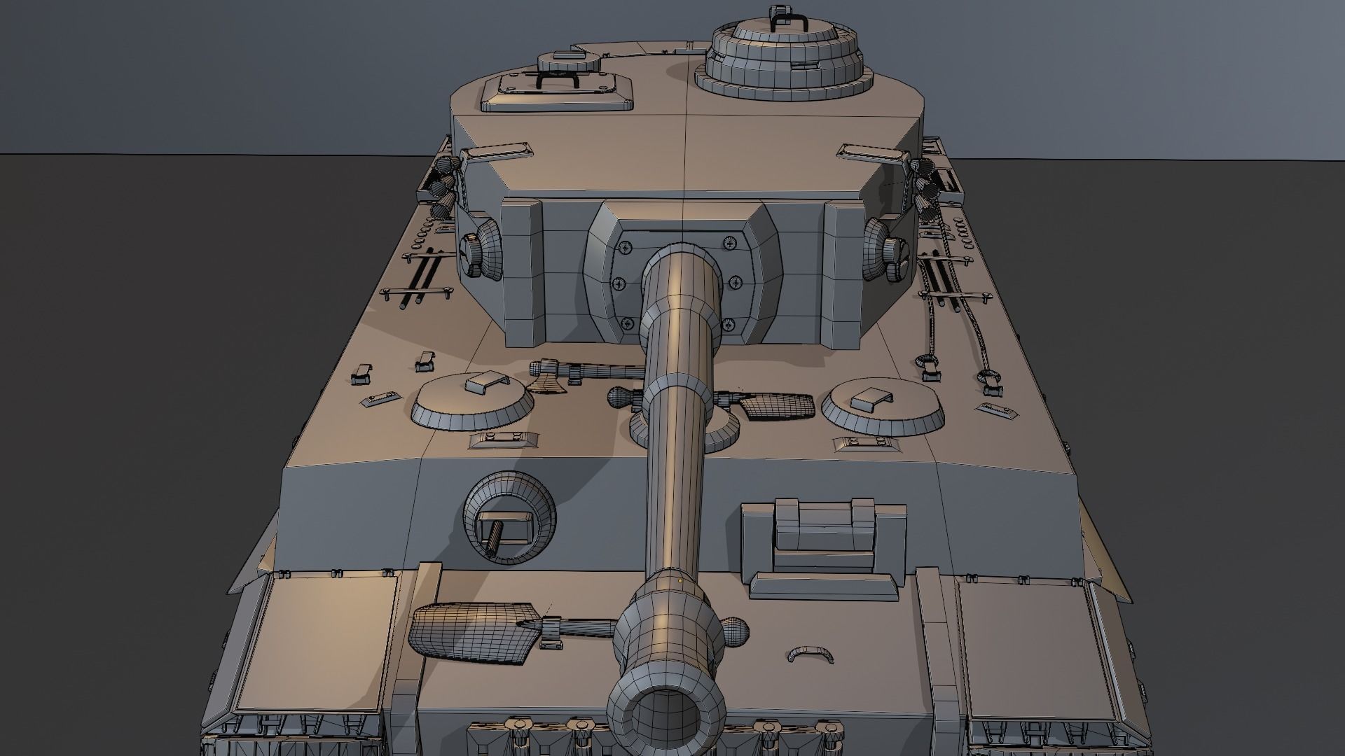 Tiger 131 Low-poly 3D model_11