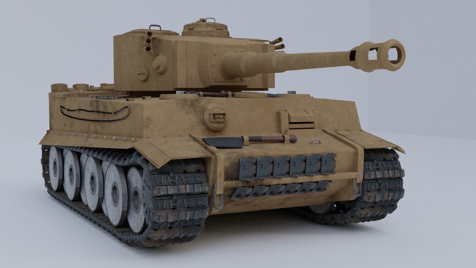 Tiger 131 Low-poly 3D model_1