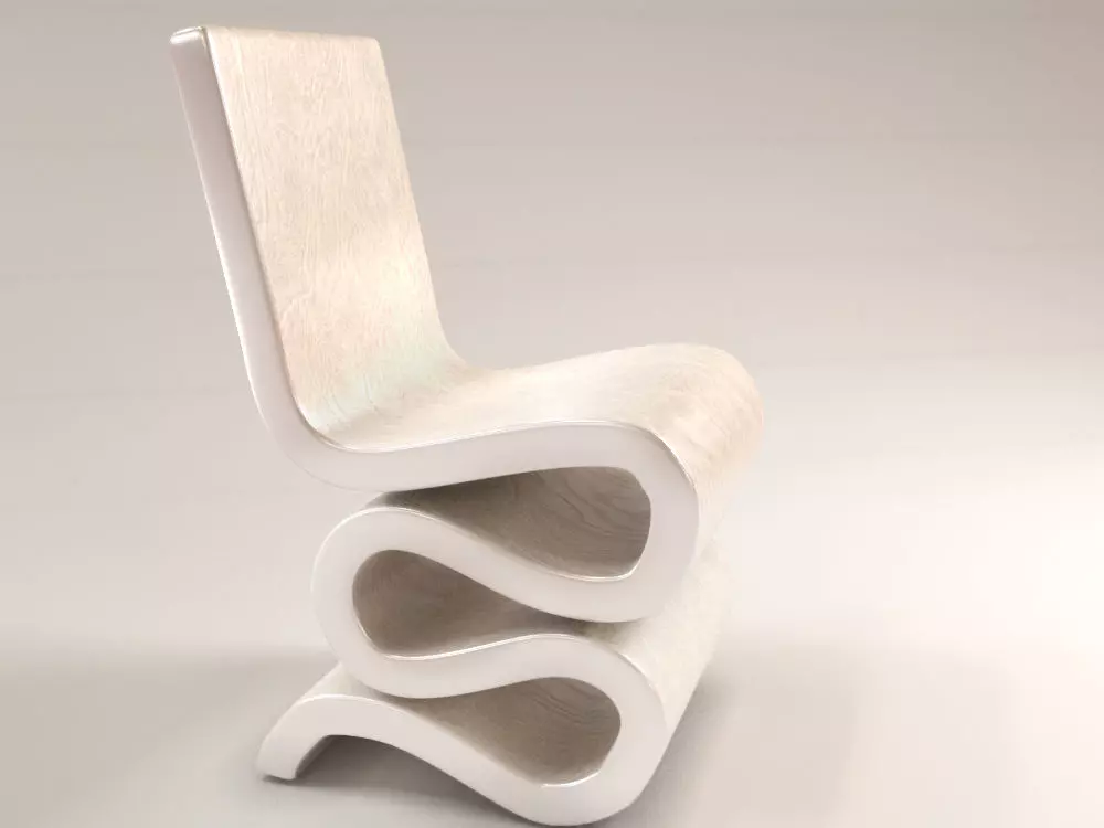 chair with curved design Free 3D model