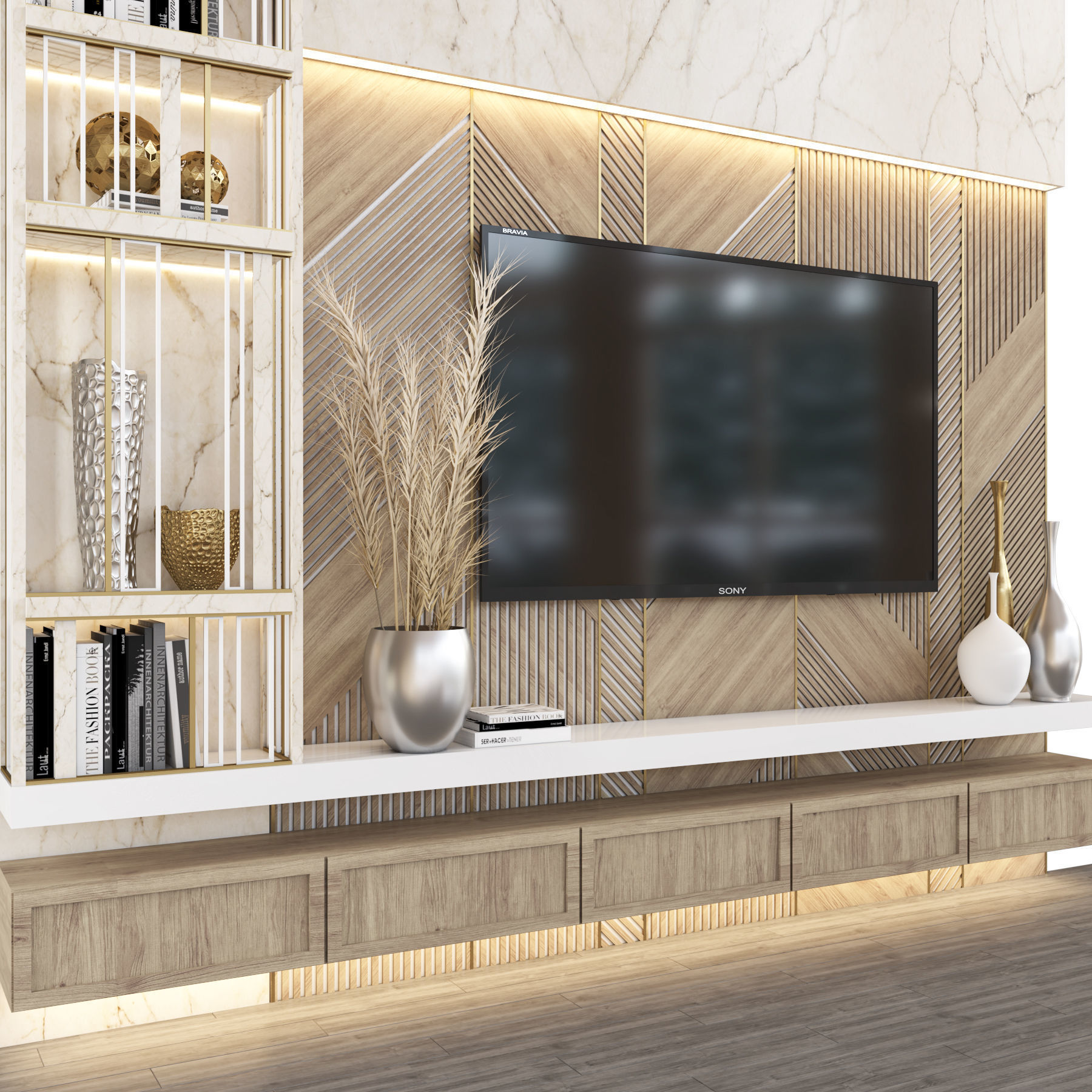 TV  Wall 07 3D model_1