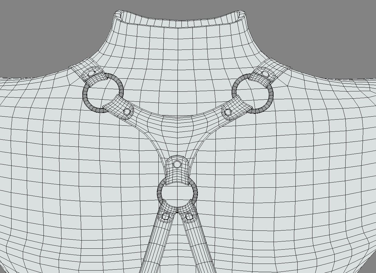 Black Leather Top Body Breast Belt Portupeya Harness Low-poly 3D model_18